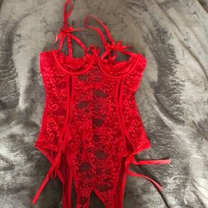 Red Lace Teddy - Never Worn